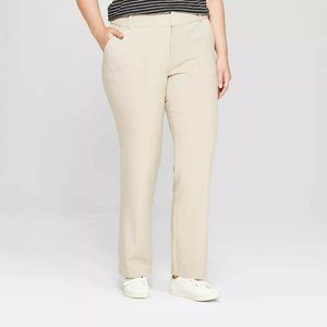 Ava & Viv 18W Cream Straight Leg Pants